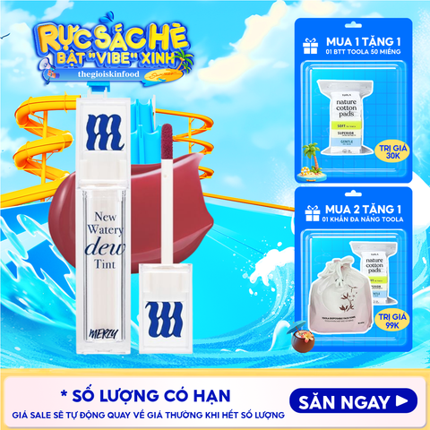 [PRE-ORDER][New Dew] Son Tint Bóng Merzy Dạng Thạch, Bền Màu, Lâu Trôi Merzy New Watery Dew Tint 4g