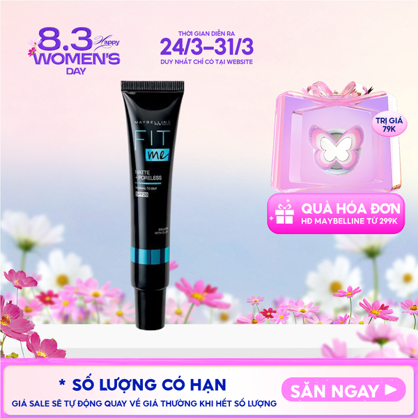  Kem Lót Maybelline Kiềm Dầu, Lâu Trôi, Ngăn Xuống Tông Fit Me Matte + Poreless 16H Mattifying Primer 30ml 