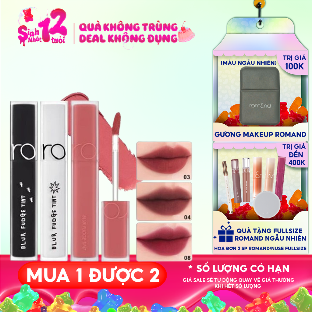 Son Kem Lì Romand Lên Màu Chuẩn, Mịn Môi Blur Fudge Tint 5g