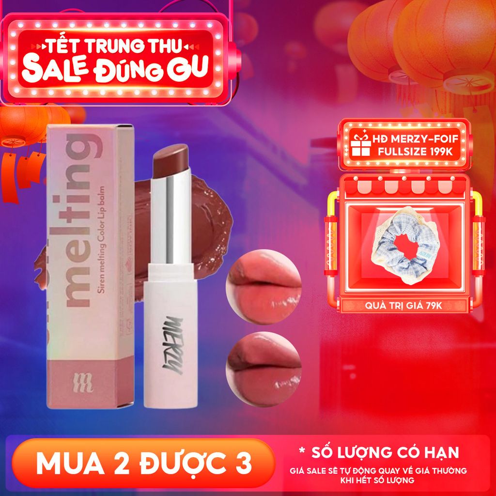 [LB1 -LB8] Son Dưỡng Ẩm Merzy Có Màu Cho Môi Mềm Mịn, Căng Mọng Siren Melting Color Lip Balm 3g