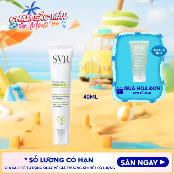  Kem Dưỡng SVR Cải Thiện Mụn, Thông Thoáng Lỗ Chân Lông Sebiaclear Mat + Pores 40ml 