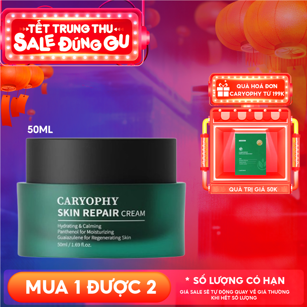 Kem Dưỡng Caryophy Cấp Ẩm, Cải Thiện Làn Da Cho Da Nhạy Cảm Skin Repair Cream 50ml