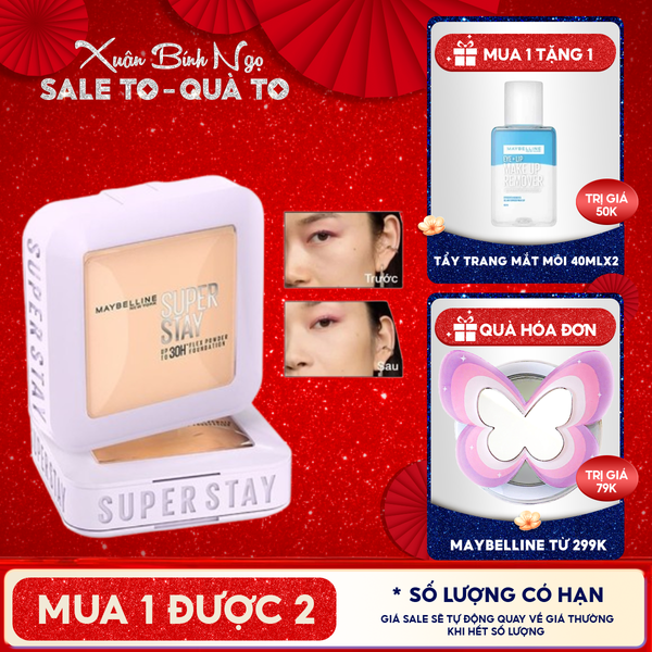  Phấn Phủ Nền Linh Hoạt Maybelline Che Phủ Mịn, Lâu Trôi, Kiềm Dầu Super Stay Up To 30H Flex Powder Foundation 9g 