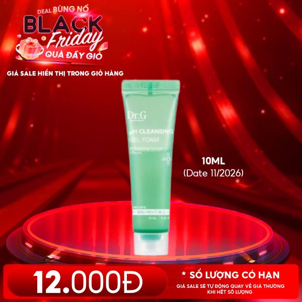  Gel Rửa Mặt Sạch Sâu, Cấp Ẩm Da Nhạy Cảm Dr.G pH Gel Foam 10ml (date 11/2026) 