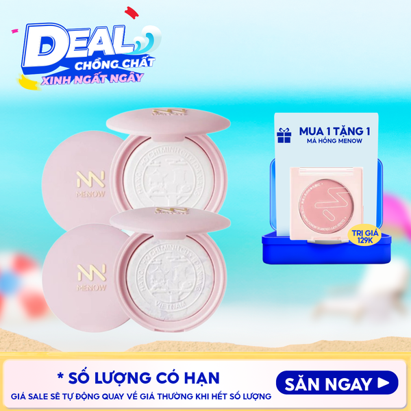  [Vietnam Edition] Phấn Phủ Nén MENOW Mỏng Nhẹ Tự Nhiên Clear Radiant Pressed Powder 7g 