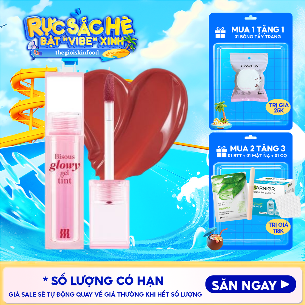 Son Bóng Pha Lê Merzy Căng Mọng, Bền Màu Bisous Glowy Gel Tint