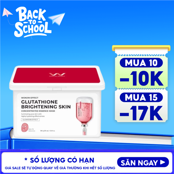  Mặt Nạ Wonjin Hỗ Trợ Dưỡng Sáng Da Wonjin Effect Glutathone Brightening Skin Mask 350g - hộp 30 miếng 