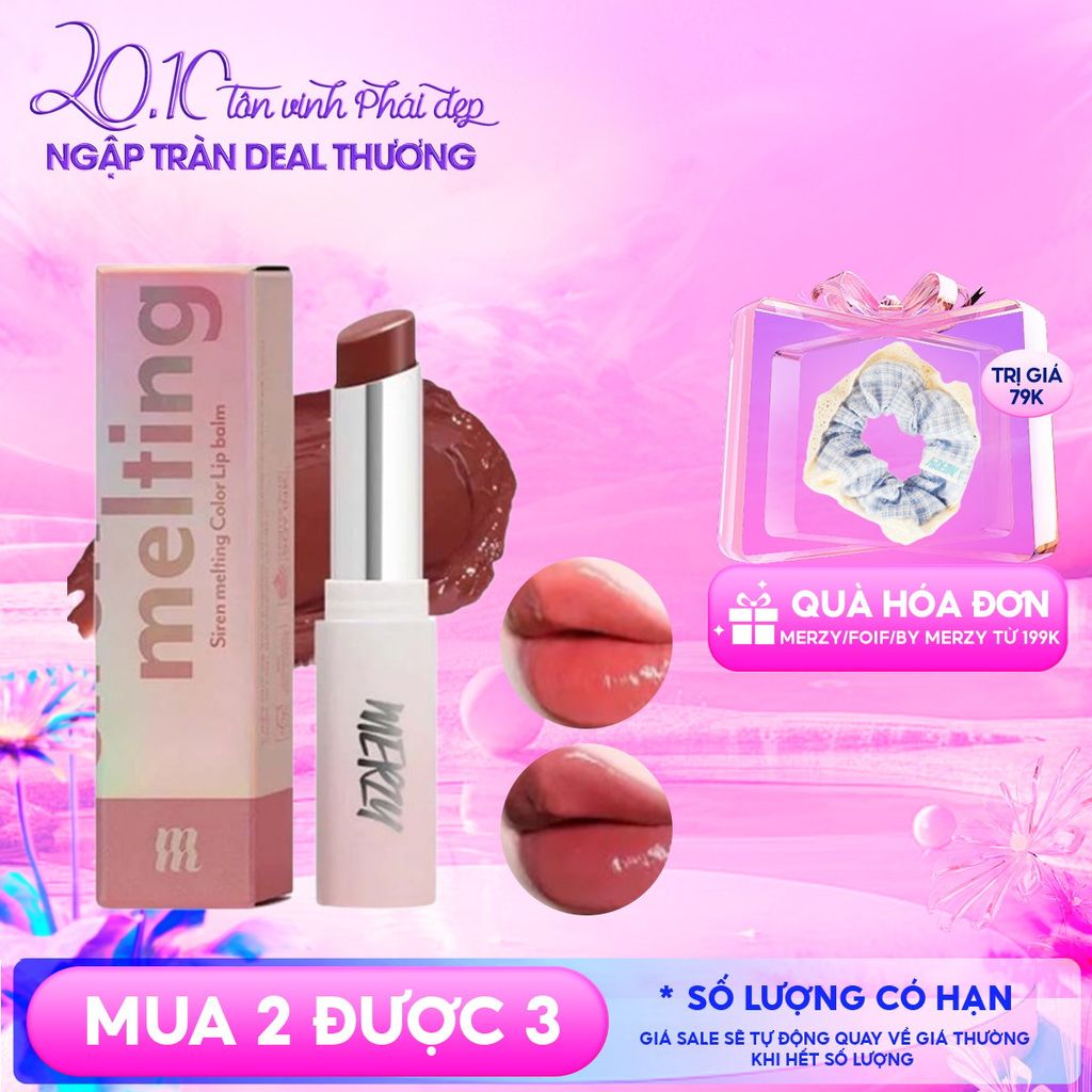 [LB1 -LB8] Son Dưỡng Ẩm Merzy Có Màu Cho Môi Mềm Mịn, Căng Mọng Siren Melting Color Lip Balm 3g