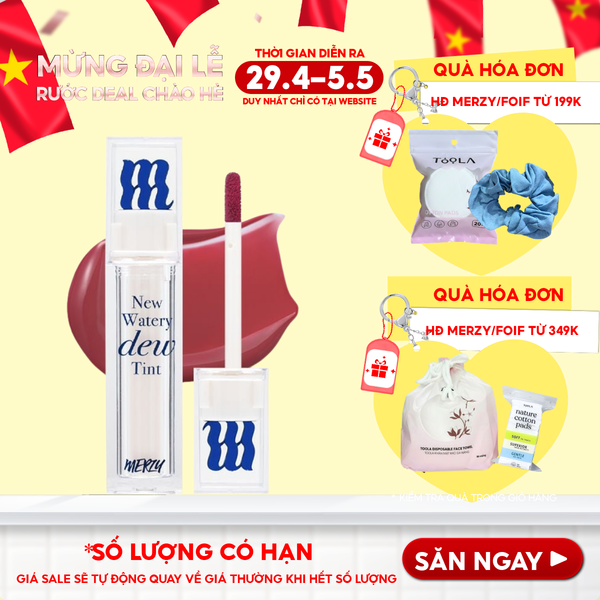  [New Dew] Son Tint Bóng Merzy Dạng Thạch, Bền Màu, Lâu Trôi Merzy New Watery Dew Tint 4g 