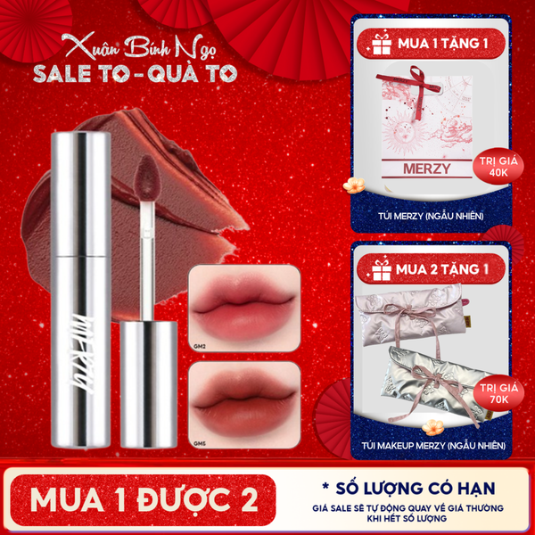  [Merzy Glam Vỏ Bạc] Son Kem Lì Mềm Mịn, Lâu Trôi Merzy The Glam Mellow Tint 4g 