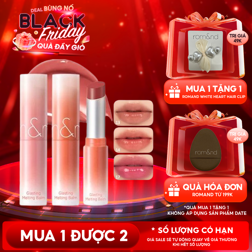 [DUSTY ON THE NUDE] Son Dưỡng Dạng Thỏi Có Màu Thuần Chay Romand Glasting Melting Balm 3.5g