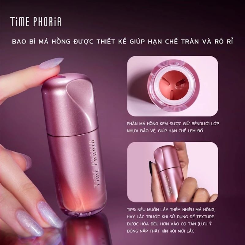 Má Hồng Kem Time Phoria Mịn Lì, Tán Mượt Tự Nhiên Pandora Cheek Liquid Blush 5g