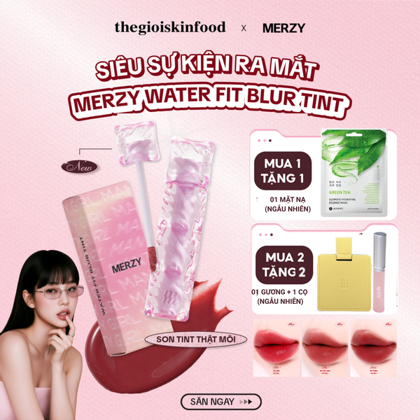  [NEW] Son Tint Merzy Mịn Lì , Bền Màu, Fit Môi Tự Nhiên Water Fit Blur Tint 3.7g 