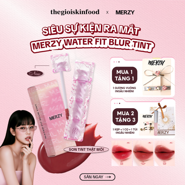  [NEW] Son Tint Merzy Mịn Lì , Bền Màu, Fit Môi Tự Nhiên Water Fit Blur Tint 3.7g 