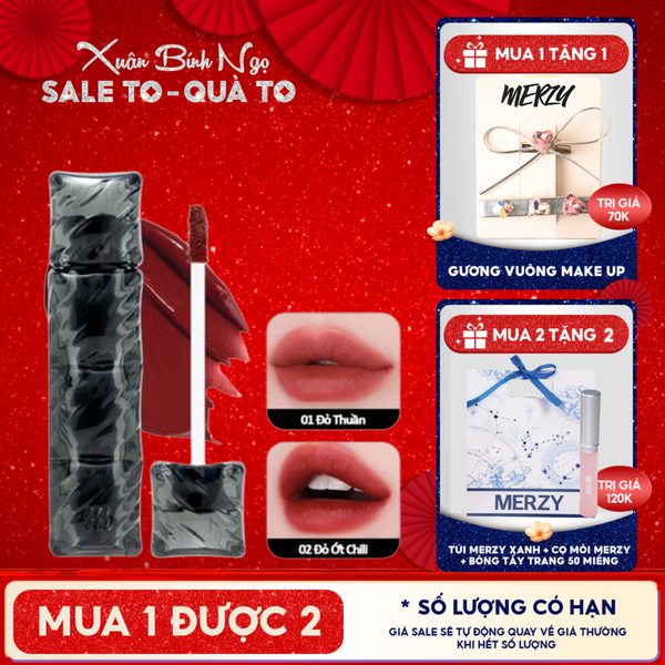  [NEW][V6 PUFFER][SON PHAO] Son Kem Lì Merzy Bền Màu, Lâu Trôi Puffer Velvet Tint 3.7g 