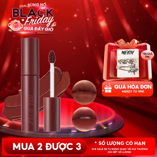  [Màu 1-6] Son Kem Lì Merzy Siêu Mịn Môi Bite The Beat Mellow Tint 4g 