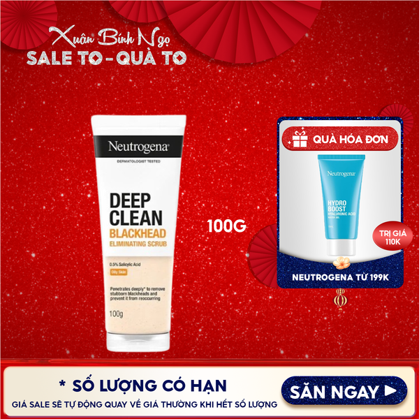  Sữa Rửa Mặt Tẩy Tế Bào Chết Neutrogena Hỗ Trợ Giảm Mụn Đầu Đen Deep Clean Blackhead Eliminating Daily Scrub 100g 