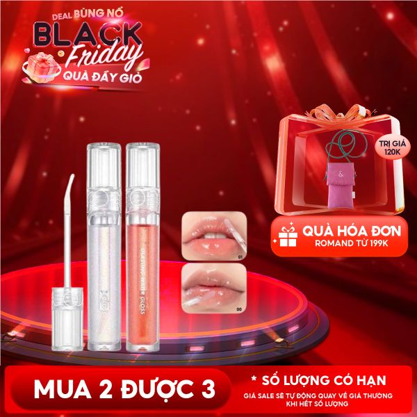  Son Tint Bóng Romand Hàn Quốc Lâu Trôi, Căng Mọng Đôi Môi Glasting Water Gloss 4.3g 