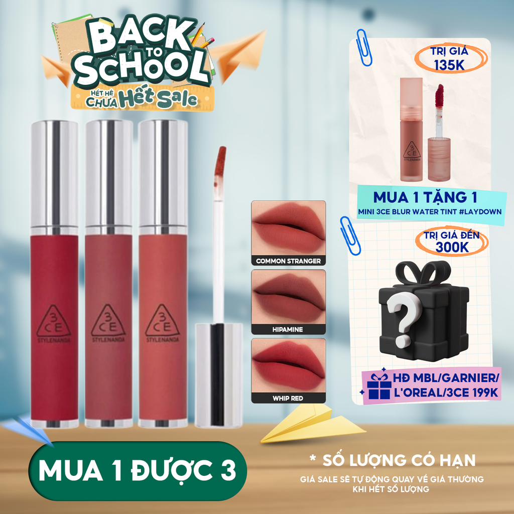 Son Kem Lì 3CE Mịn Mượt Môi Hazy Lip Clay 4g