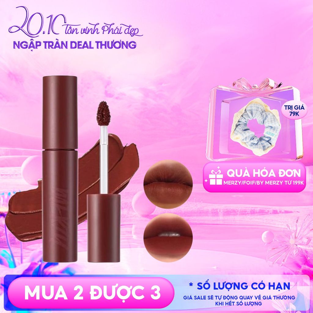 [Màu 1-6] Son Kem Lì Merzy Siêu Mịn Môi Bite The Beat Mellow Tint 4g