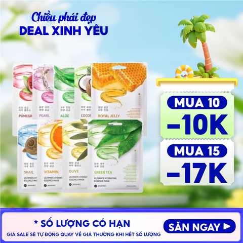 [9 mùi] Mặt Nạ Jkosmec Tinh Chất Cấp Ẩm Chuyên Sâu Ultimate Hydrating Essence Mask 25ml