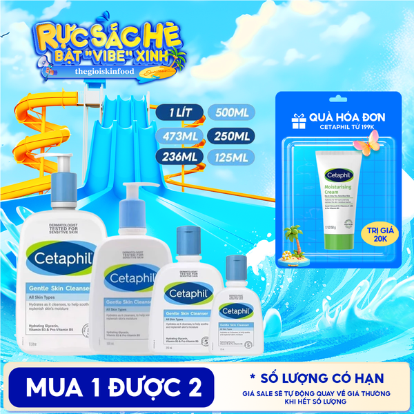  Sữa Rửa Mặt Cetaphil Lành Tính, Dịu Nhẹ Không Xà Phòng Gentle Skin Cleanser 