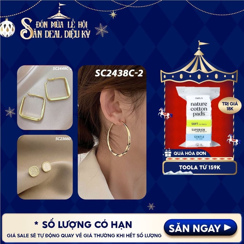 [NHẬP KHẨU] Bông Tai TOOLA Khuyên Tròn, Đính Hạt Ngọc Trai Thời Trang, Nhiều Kiểu Dáng, Phong Cách Hàn Quốc Fashion Earring