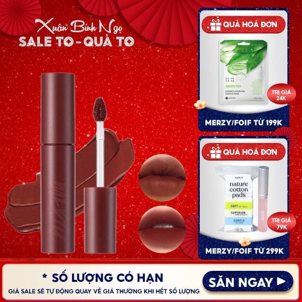  [Màu 1-6] Son Kem Lì Merzy Siêu Mịn Môi Bite The Beat Mellow Tint 4g 