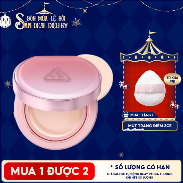  Phấn Nước 3CE Giúp Da Sáng Tự Nhiên Fitting Mesh Cover Cushion 11g 