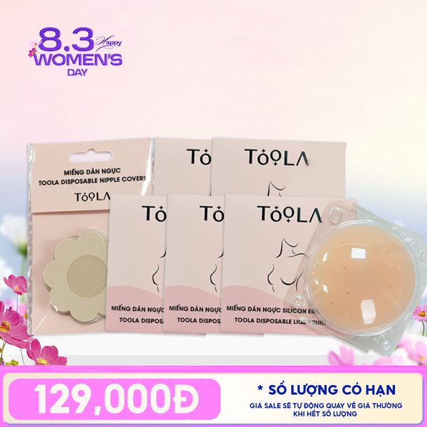 Combo Siêu Hời: [NHẬP KHẨU] Miếng Dán Ngực TOOLA Siêu Mỏng, Thoáng Khí, Bám Dính Tốt 