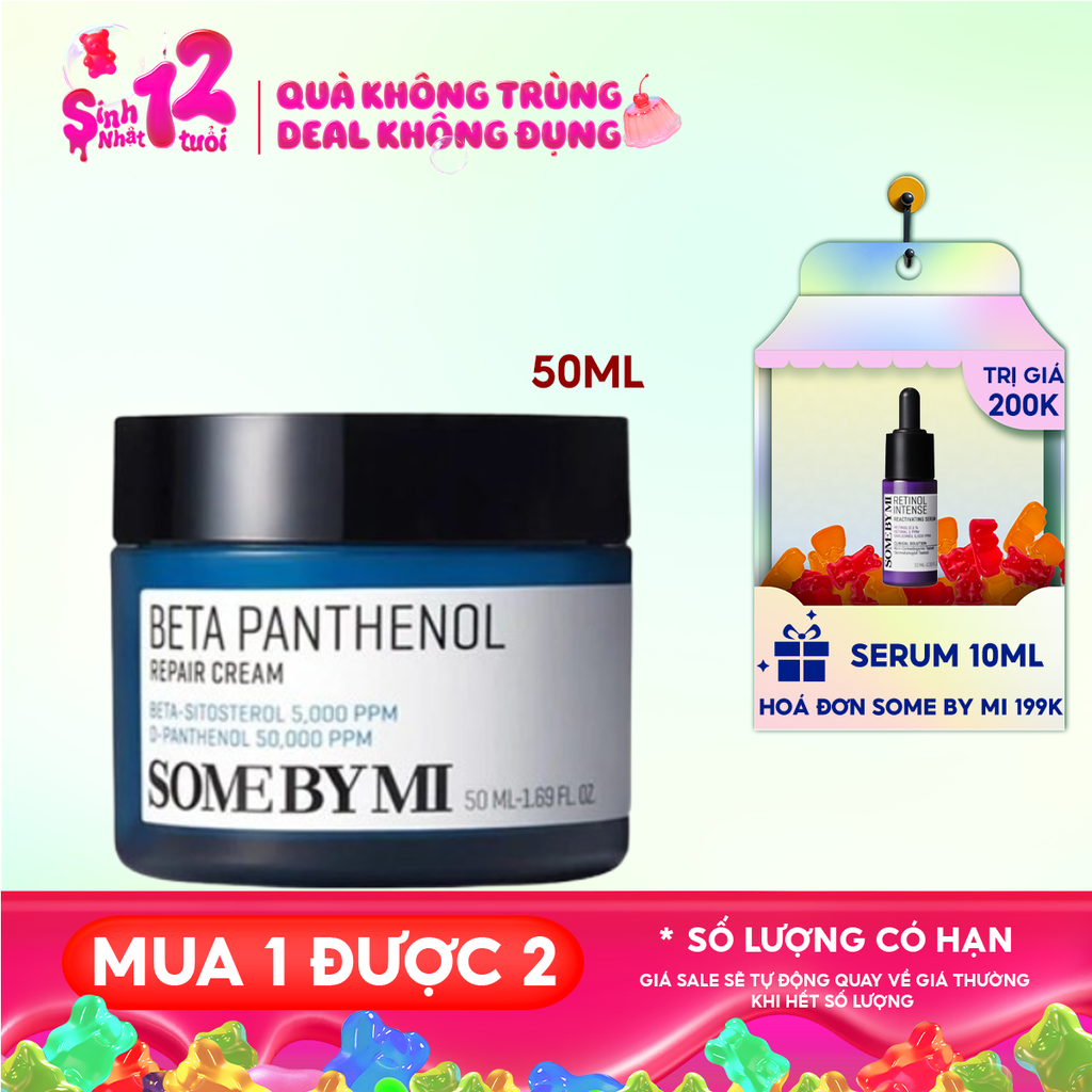 Kem Dưỡng Some By Mi Cấp Ẩm, Hỗ Trợ Phục Hồi Da Beta Panthenol Repair Cream 50ml