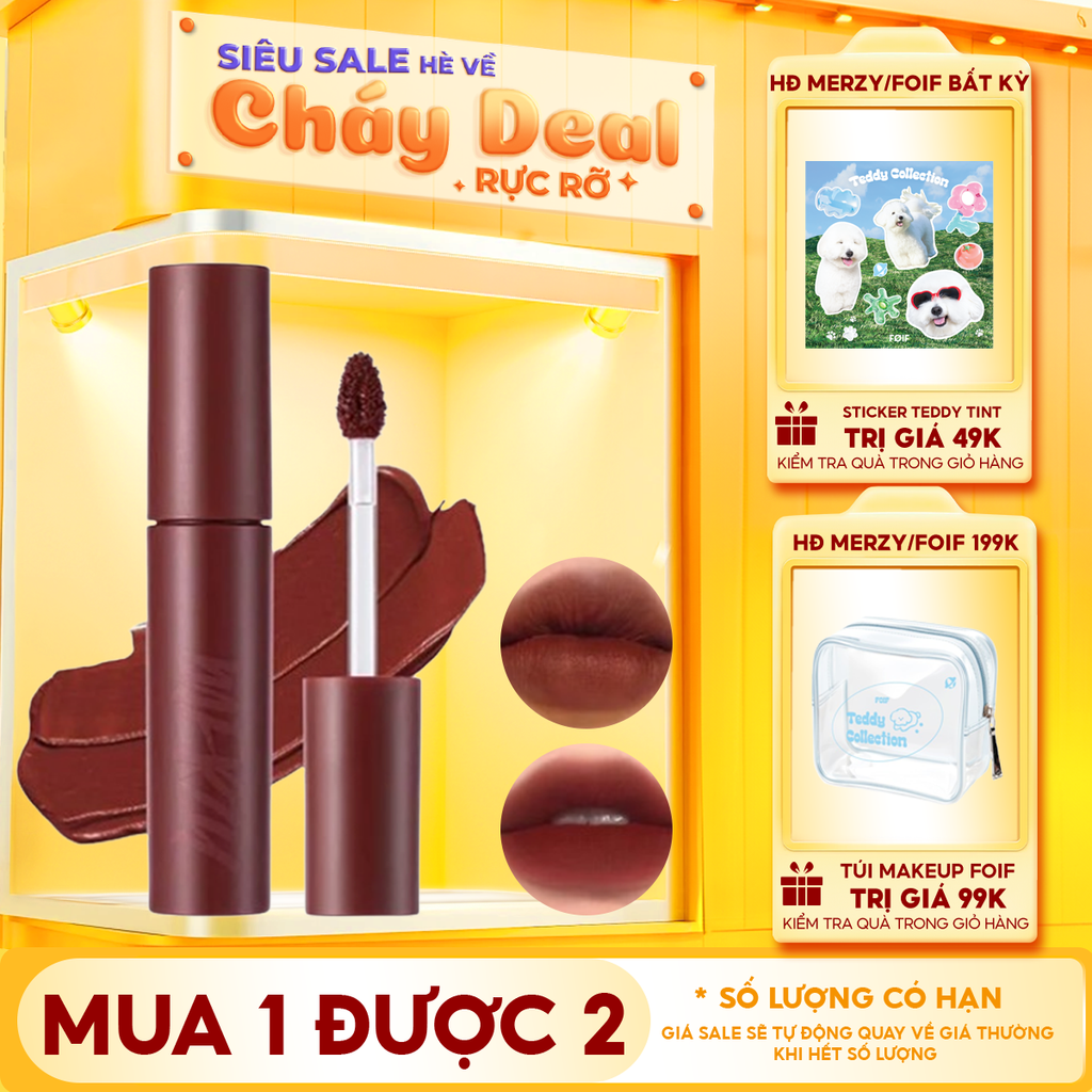 [Màu 1-6] Son Kem Lì Merzy Siêu Mịn Môi Bite The Beat Mellow Tint 4g