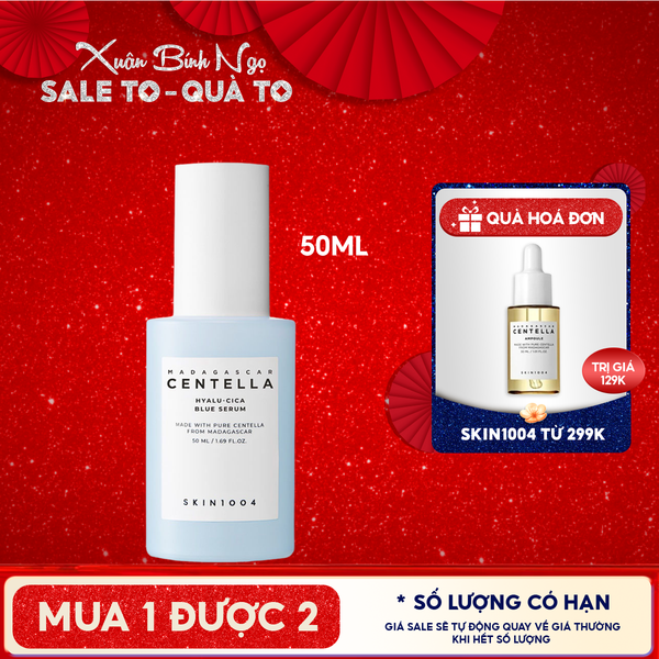  Serum Skin1004 Dưỡng Ẩm, Hỗ Trợ Làm Sáng Da Madagasca Centella Hyalu-Cica Blue Serum 50ml 