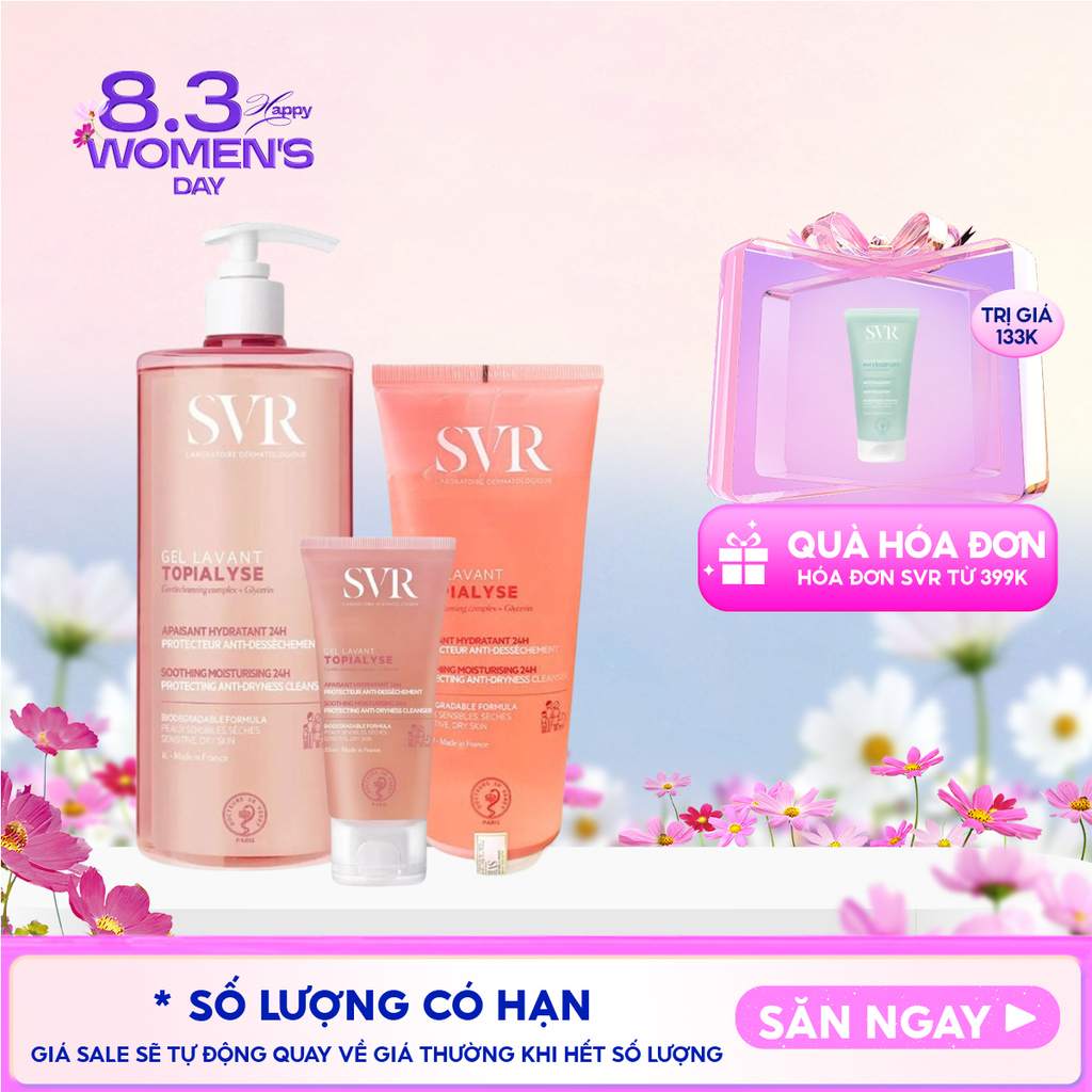 Sữa Rửa Mặt SVR Dạng Gel Không Chứa Xà Phòng Dành Cho Da Khô Topialyse Gel Lavant