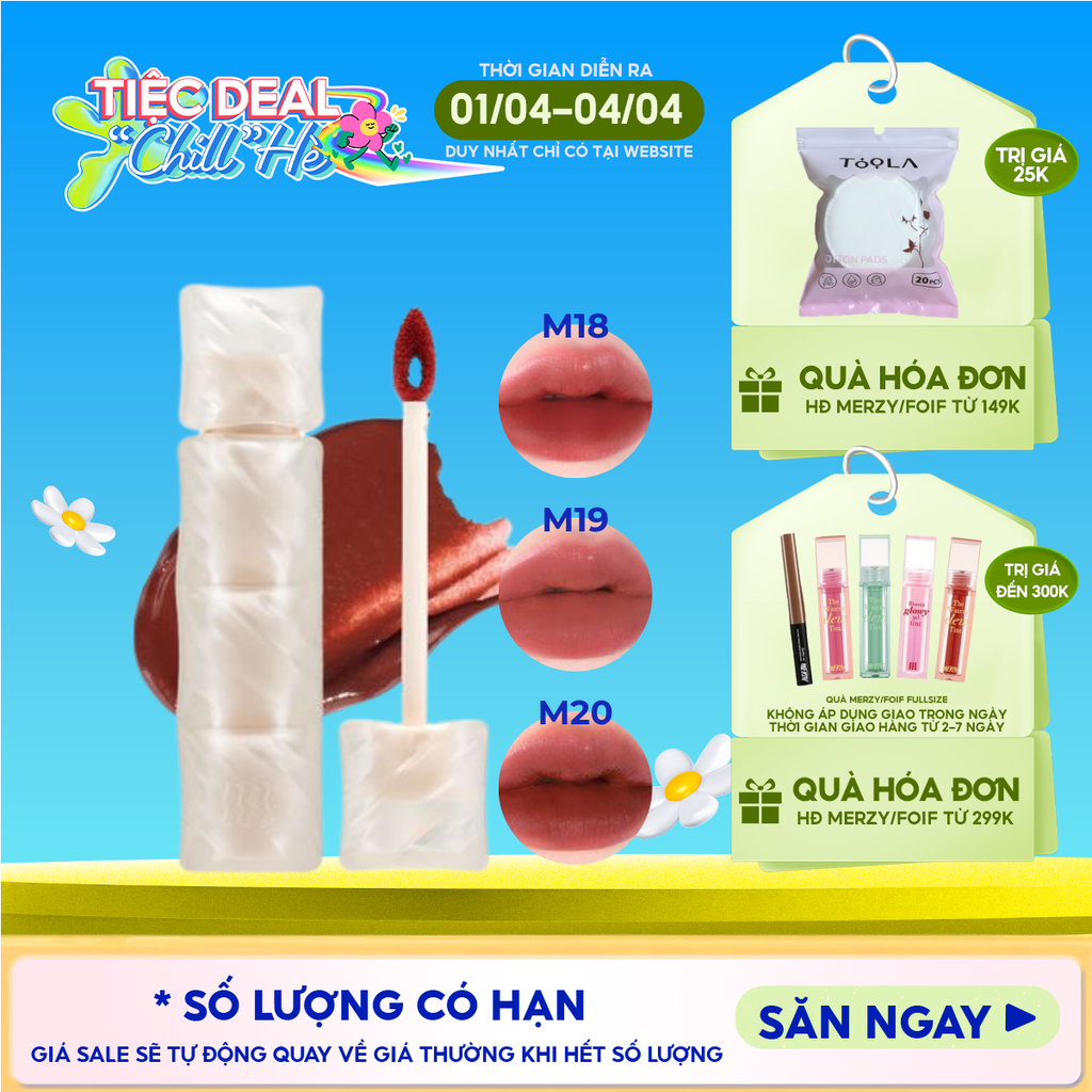 [NEW] Son Phao Kem Lì Mềm Mịn Như Bơ, Lâu Trôi Merzy Puffer Mellow Tint 3.7g