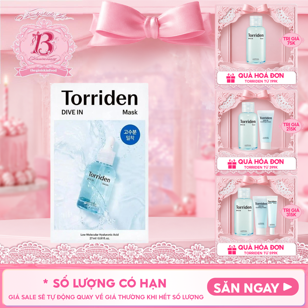 Mặt Nạ Torriden Dưỡng Ẩm, Làm Dịu Da Dive In Mask 27ml