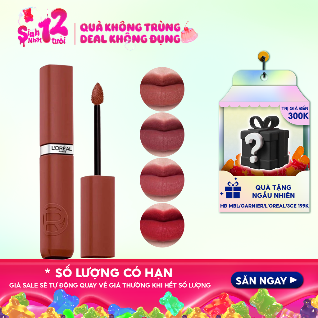 Son Kem Lì L'Oreal Nhẹ Môi, Lâu Trôi Infallible Matte Resistance