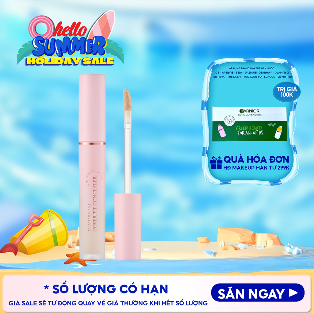 Kem Che Khuyết Điểm Aperire Mỏng Nhẹ, Lâu Trôi Daydream Cover Tip Concealer 4.5ml