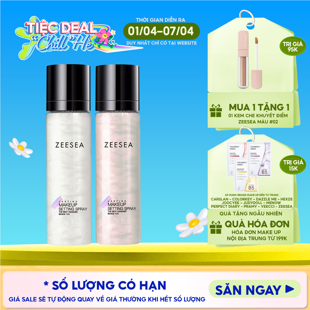 Xịt Khóa Nền Zeesea Tạo Hiệu Ứng Căng Bóng, Lâu Trôi Lasting Makeup Settting Spray 100ml