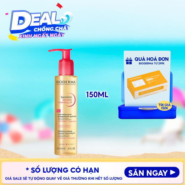  Dầu Tẩy Trang Bioderma Làm Sạch Sâu Sensibio Micellar Cleansing Oil 150ml 
