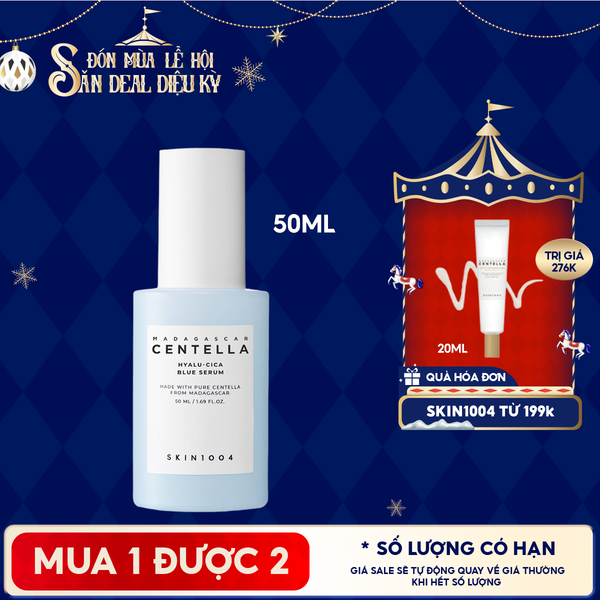  Serum Skin1004 Dưỡng Ẩm, Hỗ Trợ Làm Sáng Da Madagasca Centella Hyalu-Cica Blue Serum 50ml 