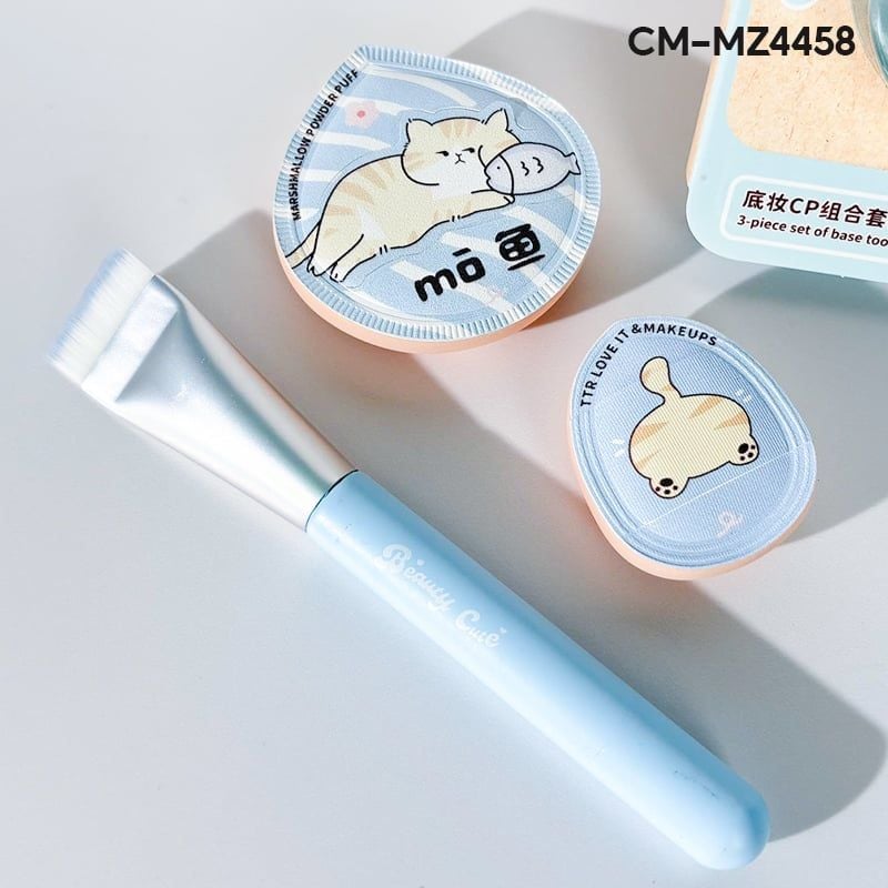 Set Bông Mút Và Cọ Trang Điểm TTR Brush and Makeup Puff Set
