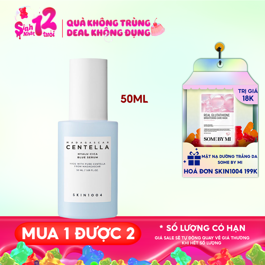 Serum Skin1004 Dưỡng Ẩm, Hỗ Trợ Làm Sáng Da Madagasca Centella Hyalu-Cica Blue Serum 50ml