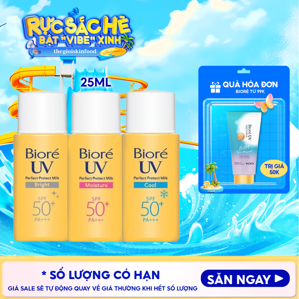  Sữa Chống Nắng Bioré Bảo Vệ Da Hoàn Hảo UV Perfect Protect Milk SPF50+/PA+++ 25ml 