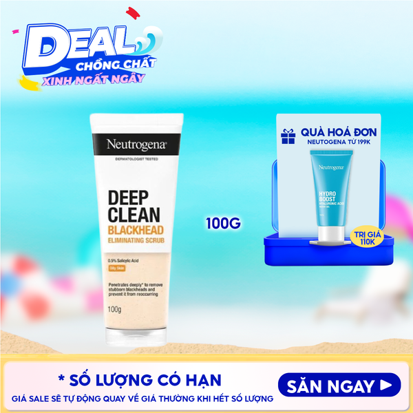 Sữa Rửa Mặt Tẩy Tế Bào Chết Neutrogena Hỗ Trợ Giảm Mụn Đầu Đen Deep Clean Blackhead Eliminating Daily Scrub 100g 