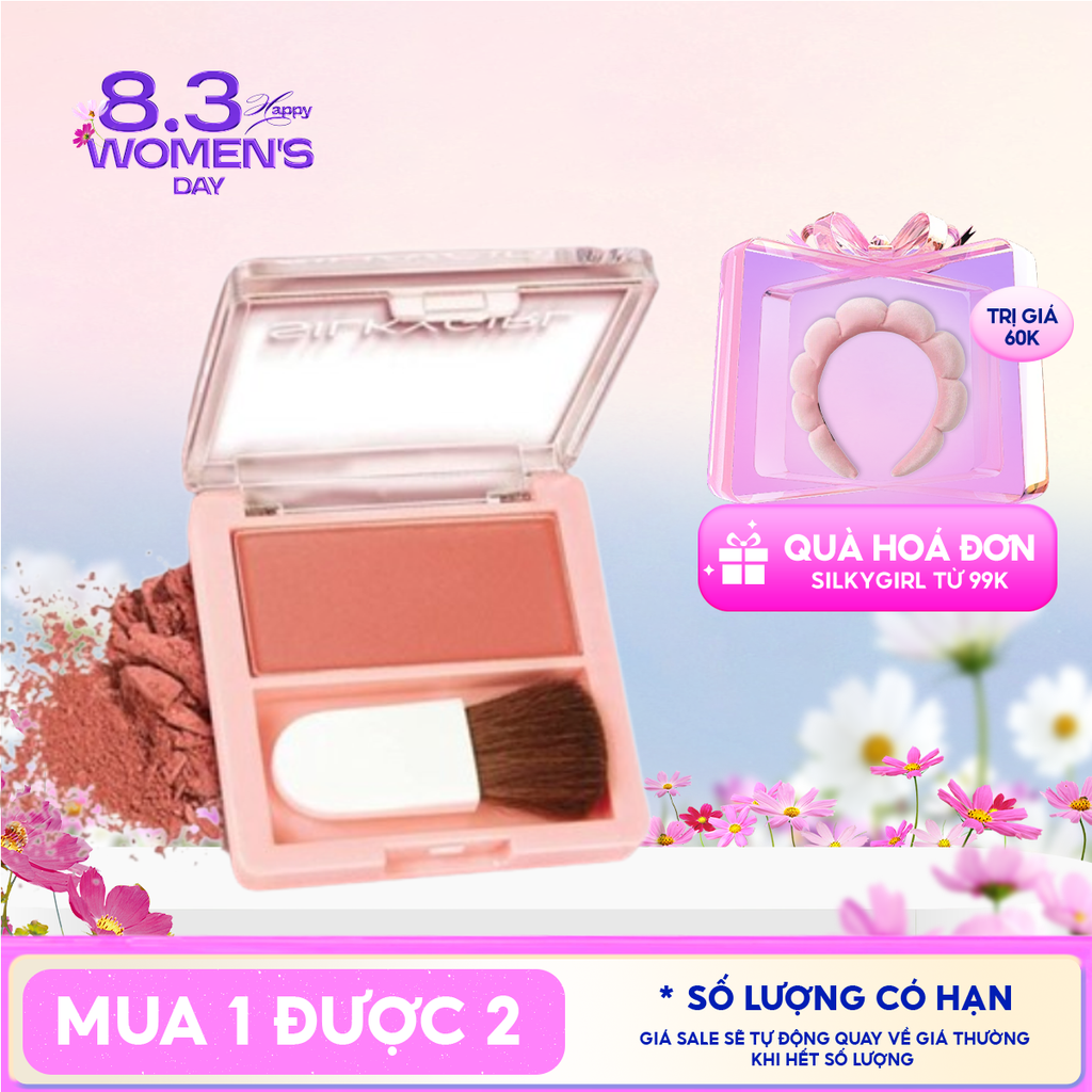 Phấn Má Hồng SilkyGirl Dạng Nén Kèm Cọ Xinh Xắn Blush Hour 3g