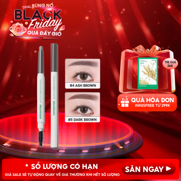  Chì Kẻ Mày Innisfree Ngang Mảnh, Lâu Trôi Auto Eyebrow Pencil 0.3g 