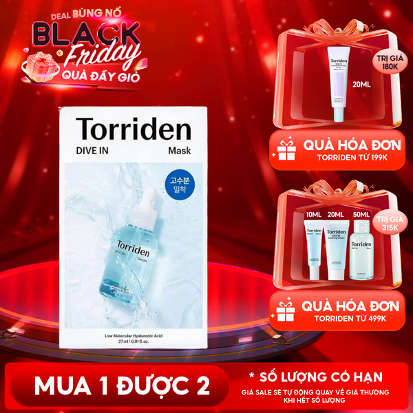  Mặt Nạ Torriden Dưỡng Ẩm, Làm Dịu Da Dive-In Low Molecular Hyaluronic Acid Mask Pack 27ml 