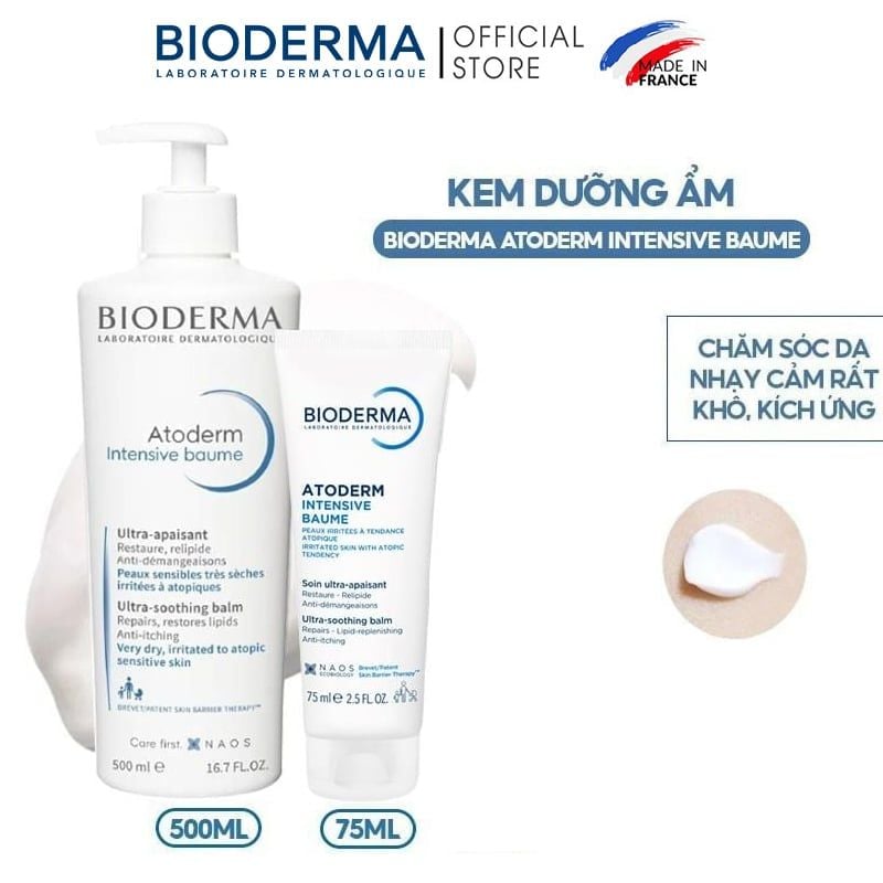 Kem Dưỡng Ẩm Bioderma Chuyên Sâu, Làm Dịu Da Atoderm Intensive Baume
