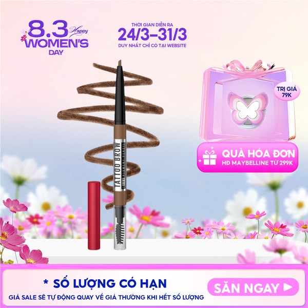  Chì Kẻ Mày Maybelline Lâu Trôi, Dễ Kẻ, Lên Màu Chuẩn Tattoo Brow Up To 36H Pigment Pencil 0.25g 